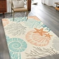 thumbnail image 3 of Coastal Turquoise Washable Rug 3x5 Area Rug for Living Room Bedroom Non Slip Indoor Floor Rectangle Carpet Low Pile Large Ocean Coral Starfish Shell Modern Sea Entryway Rugs for Dining Room Office, 3 of 9