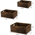 thumbnail image 2 of Set of 3 Wood Nesting Storage Crates with Handles, Decorative Farmhouse Wooden Crates Storage Containers Rustic Handmade Natural Solid Wood Basket, 2 of 7