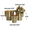 thumbnail image 4 of DecMode 7", 8", 10"H Brushed Gold Metal Planter (3 Count), 4 of 13
