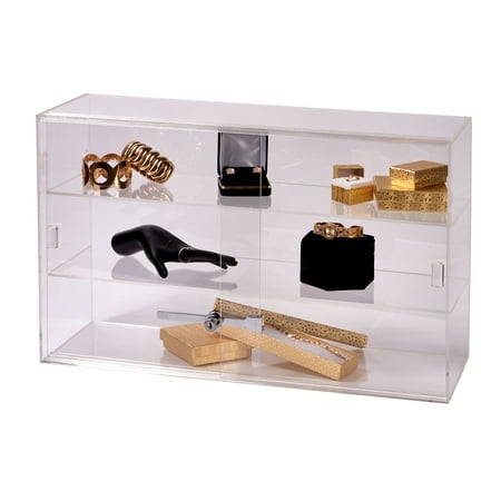 2 Shelf Acrylic Countertop Display Case Comes With Lock Key