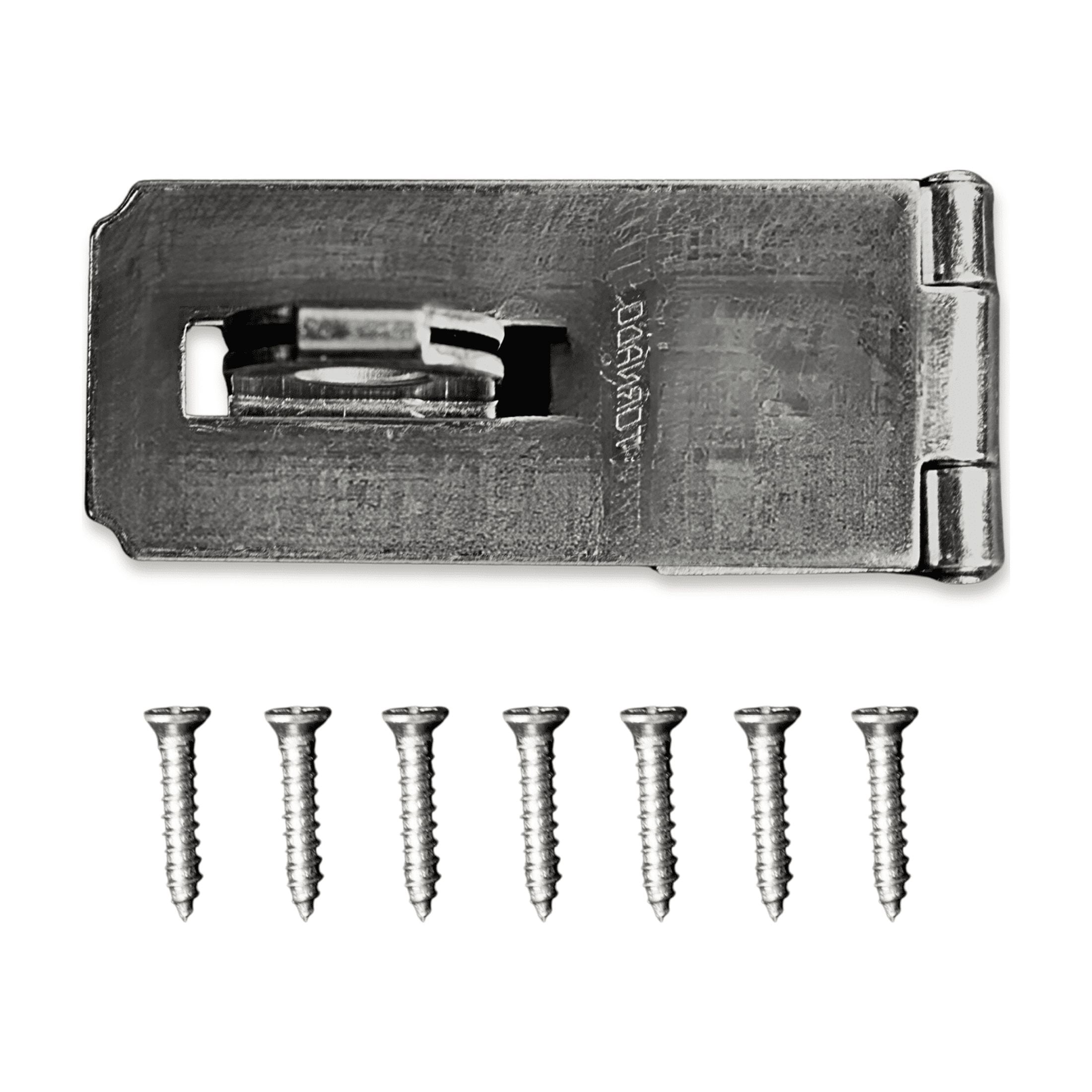 Tornado Fixed Staple Safety Hasp, Zinc Plated, 3-1/2"