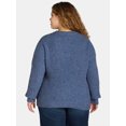 thumbnail image 5 of Time and Tru Women's and Women's Plus Waffle Stitch Sweater with Long Sleeves, Midweight, Sizes XS-4X, 5 of 5