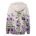 thumbnail image 6 of Hoodies for Women Casual Loose with Floral Printed Long Sleeve Jacket for Outdoor Fall Winter, 6 of 6