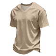 thumbnail image 2 of Trgacdwlo S-4XL Big and Tall T Shirts for Men V Neck Short Sleeve Shirts for Men Gym Workout Summer Quick Dry Khaki Shirts for Men, 2 of 6