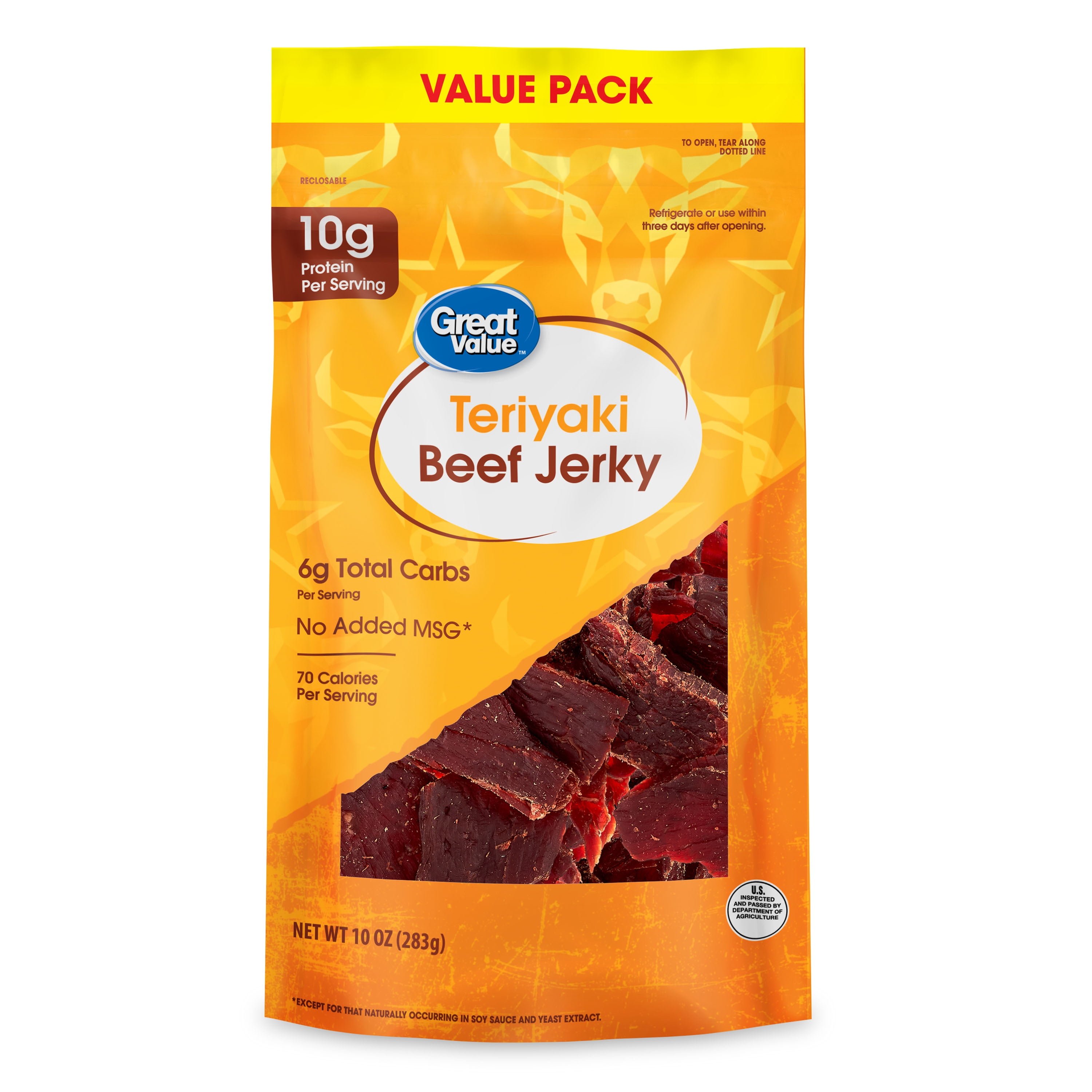 Great Value Teriyaki Beef Jerky Value Pack, 10 oz