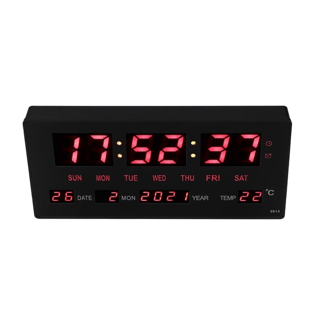 Reloj De Calendario Electrónico, Colgante, Silencioso, Plug And Play, Reloj De Pared Digital LED, Memoria De Apagado De 100-240 V, Pantalla Grande Luminosa Con Temperatura