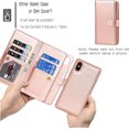 thumbnail image 2 of Wallet Case Compatible with iPhone Xs/iPhone X Case,[6 Card Slots] [Wrist Strap] [Stand Feature] Detachable 2 in 1 Magnetic Leather Cover Shockproof Slim Case for iPhone Xs,5.8 inch Rosegold, 2 of 18