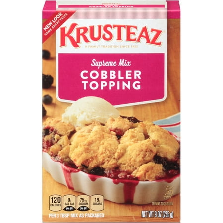 (4 Pack) Krusteaz Cobbler Topping Supreme Mix, 9oz (Best Peach Cobbler Crisp Recipe)