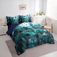 thumbnail image 3 of Homewish Red Butterfly 7 Pieces Bedding Comforter Set,Cyan Rose Flower Full Bedding Set,Valentine'S Day Floral Fitted Sheet Flat Sheet For Adults,Ultra Soft Home Decor Reversible, 3 of 8