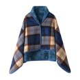 thumbnail image 4 of Women's Winter Coral Fleece Double Layer Multifunctional Cold Proof Warm Plaid Blanket and Home Shawl, 4 of 4