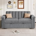 thumbnail image 3 of Oufan Soft Cushion Convertible Sofa Pull Bed for Two People to Sit On, 2-Seater Upholstery Couch for Living Room Apartment, Gray, 3 of 10