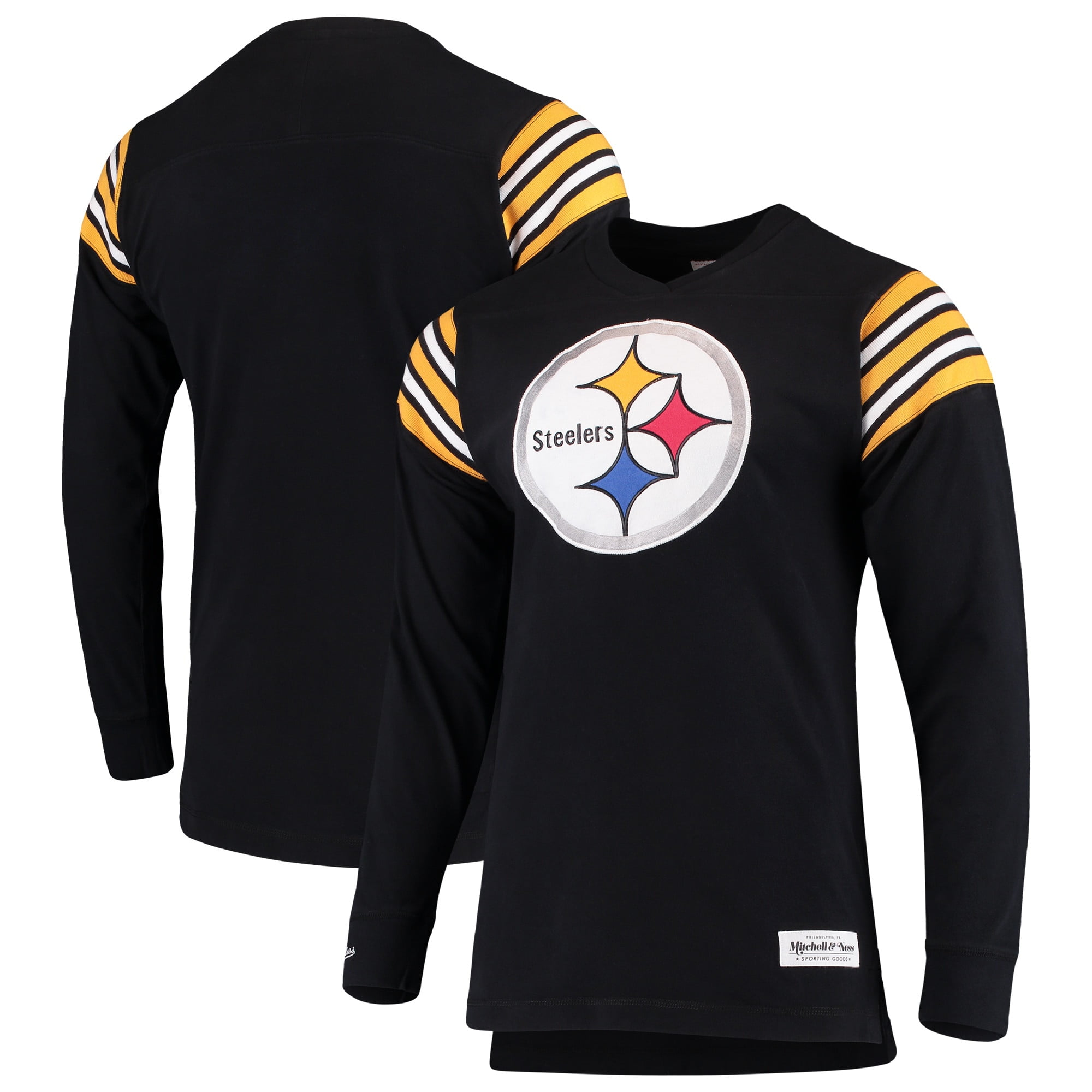 Pittsburgh Steelers Mitchell & Ness Team Captain VNeck Long Sleeve T