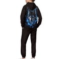 thumbnail image 2 of Uorisanigo Girls Boys Long Sleeve Hooded Pullover Sweatshirt Cozy Clothes Oversized Blue Cool Wolf Hoodie & Jogger Pants with Pockets 2 Piece Fall Winter Outfit Set, 2 of 7