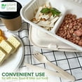 thumbnail image 3 of Plant Plate Compostable Takeout/to-Go Container, 9x6 Clamshell with 2 Compartments, Made of Bagasse, 250 Pcs/Box, 3 of 4