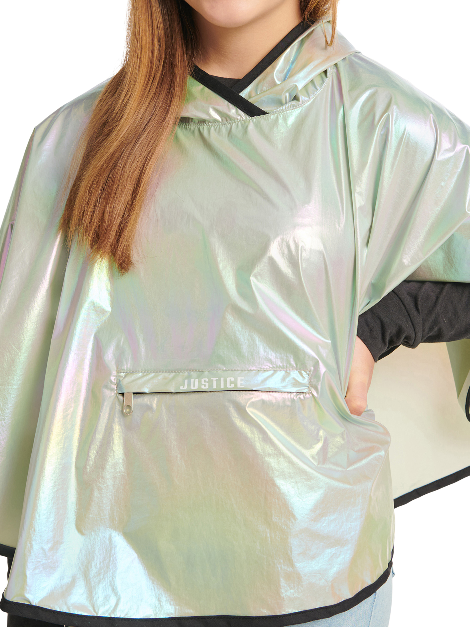 Justice Kids Girls Child Packable Rain Poncho