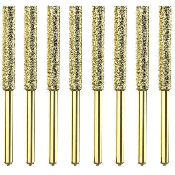 Brocas De Motosierra De 8 Piezas, Afilador De Diamantes Chapado En Titanio, Lima De Motosie Tomshoo 4.8mm