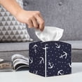thumbnail image 5 of Goofa Anchors Tissue Box Cover PVC Leather Tissue Holder Square Facial Tissue Case Facial Paper Organizer Dispenser for Bathroom, Vanity Countertop, 5 of 8