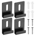 thumbnail image 1 of Uxcell 4Pcs Metal Mirror Holder Clips, Large Mirror Hangers with Screws, Black, 1 of 6