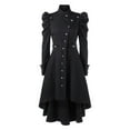 thumbnail image 1 of DuoJiaJ Manteau Mi-Long Style Britannique Ajusté à Col Montant Rétro Médiéval pour Femmes, 1 of 1