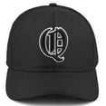 thumbnail image 2 of Daxton Premium Mid Profile Hat Semi Curved Visor Black Cap White Black Gothic Embroidered, Q, 2 of 4