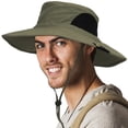 thumbnail image 2 of SUN CUBE Wide Brim Sun Hat Men Women, Mens Fishing Hats Sun UV Protection, Womens Hiking Bucket Hat, Outdoor Summer Safari Beach Boonie, Camping Unisex UPF 50+ Olive, 2 of 8
