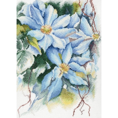 UPC: 4743348403206 | Blue clematis M546 Counted Cross Stitch Kit