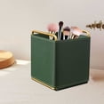 thumbnail image 7 of Pen Holder Leather Pen Desktop Stationery Storage Box Office Accessories Storage Box Home Large Capacity Pen Organizer for Desk with Drawer and Compartments for Pens Markers Rulers Sticky Notes, 7 of 7