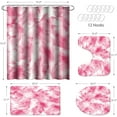 thumbnail image 2 of 4 Piece Boho Shower Curtain Set with Non-Slip Rugs, Toilet Lid Cover and Bath Mat, Shower Curtain with 12 Hooks, Durable Waterproof Bathroom Decor Set, 2 of 7