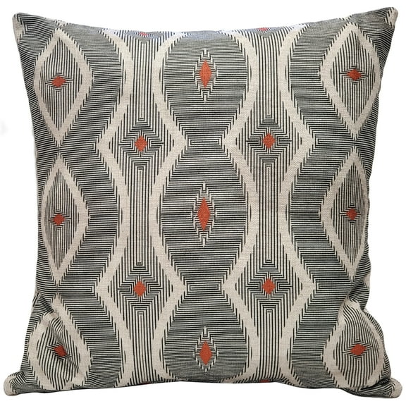 Desmond Red Diamond Pillow 19x19 Inches Polyester with Polyfill Insert