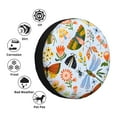 thumbnail image 4 of Salouo Insects and Flowers Print Spare Tire Cover 14-17 inch Spare Tire Protector Universal Tough Tire Wheel Cover for Trailer SUV and Truck-15 inch, 4 of 6