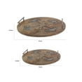 thumbnail image 5 of 16, 14 Inch Decorative Trays Set of 2, Artistic Design Brown Mango Wood- Saltoro Sherpi, 5 of 5