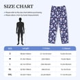 thumbnail image 4 of Vsdgher Skull flower white blue Print Mens Pajama Pants Sleep & Lounge Pants, PJ Bottoms With elastic waistb and Pockets, 4 of 5