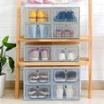 thumbnail image 3 of Yinreli Shoe Holder Transparent Lightweight PP Clear Plastic Stackable Shoe Organizer for Home, 3 of 8