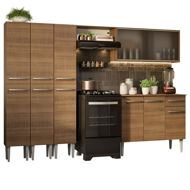 Cocina Integral Completa 261cm Emilly Madesa 03 - Marrón