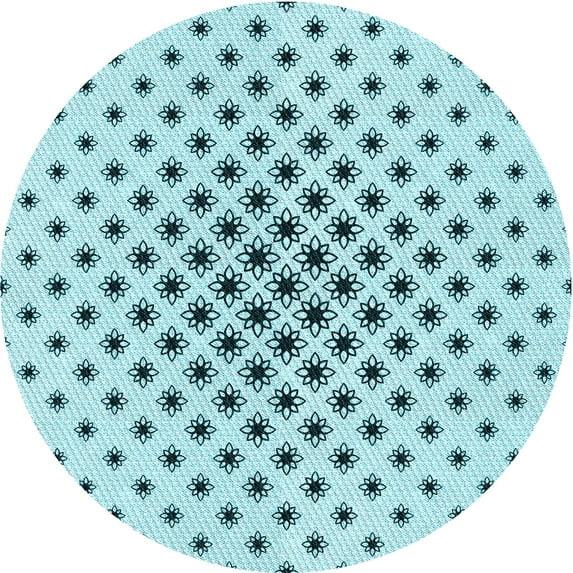 Ahgly Company Machine Washable Indoor Round Transitional Seafoam Green Area Rugs, 4' Round