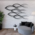 thumbnail image 2 of 5 Fish Family Metal Wall Art for Home and Outside - Wall-Mounted Geometric Metal Wall Art - Drop Shadow 3D Effect Wall Decoration for Living Room Bedroom, 2 of 2