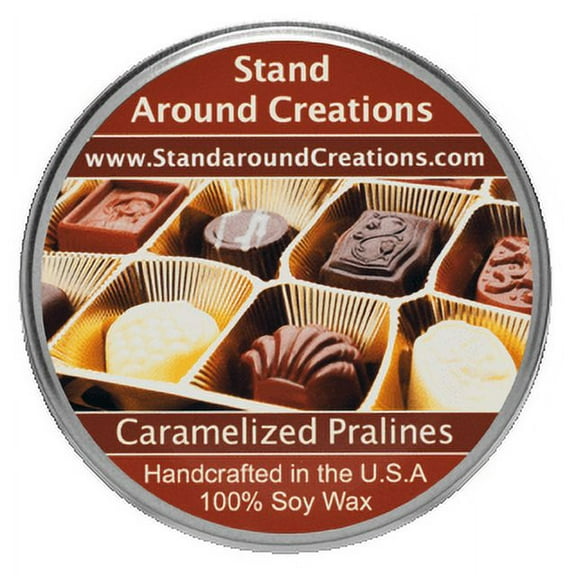 CARAMELIZED PRALINES TUREEN 8-OZ. ALL NATURAL SOY CANDLE