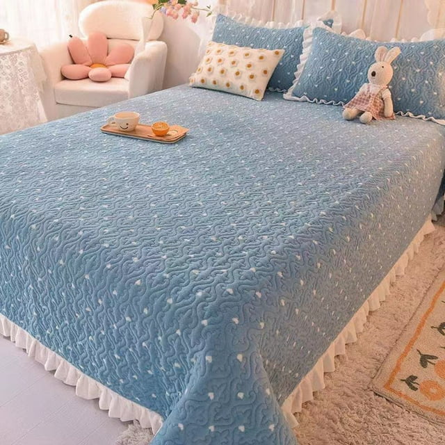 Winter Luxury Plush Bed Sheet Set Home Textile Double Bedspread Pillowcase 3pcs Bedding Set Multifunctional Blanket Bed Linens