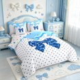 thumbnail image 2 of Manfei Leopard Animal Print Bows 7-Piece King Bedding,Minimalist Geometric Polkadot King Bed in a Bag,Polkadot Reversible, 2 of 7