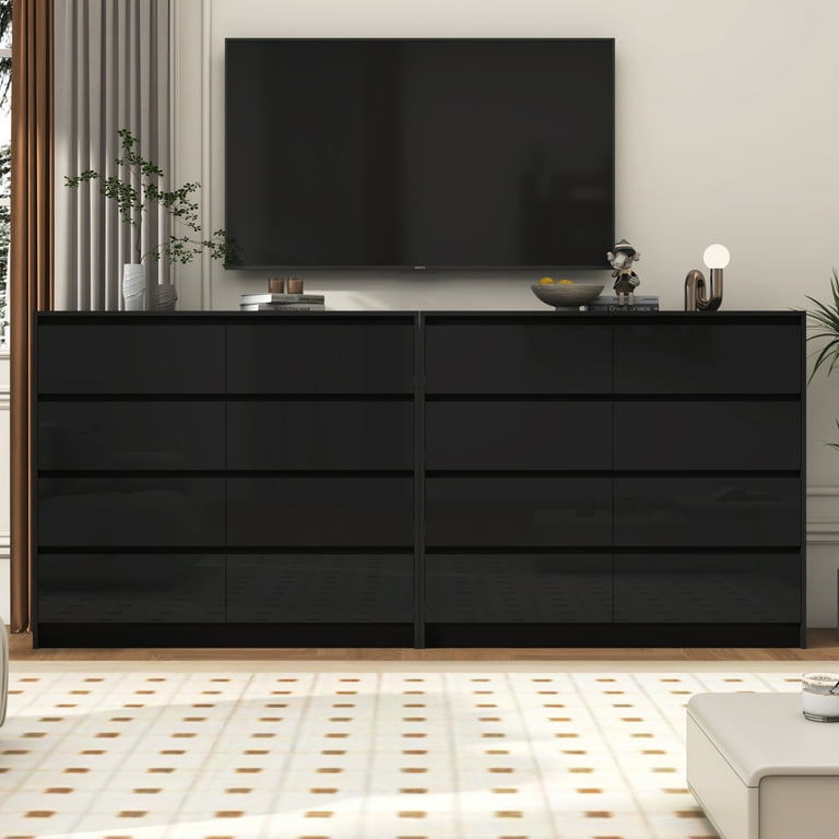 black 8 drawer double dresser Montgomery Steel Frame Double Dresser with 6 or 8 Fabric Drawers