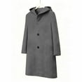 thumbnail image 4 of Winter clothing for women Plus Size Casual Winter Warm Long Hooded Overcoat Loose Fit Long Sleeve Daily Wear Solid Color Long Length Outerwear Jacket, 4 of 6