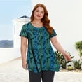 thumbnail image 5 of Tunic Tops for Women Plus Size Clothes Short Sleeve Blouse Swing Top Summer Dressy Paisley XL, 5 of 7