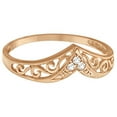 thumbnail image 2 of Antique Style Chevron Diamond Ring 14k Rose Gold (0.05ct), 2 of 4