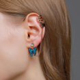 thumbnail image 1 of Aretes Simples De Mariposa Con Borla De Una Sola Pieza, 1 of 3
