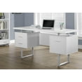 thumbnail image 1 of Monarch Specialties Computer Desk, Home Office, Laptop, Left, Right Set-up, Storage Drawers, 60"l, Work, Metal, Laminate, White, Grey, Contemporary, Modern, 1 of 3