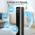 thumbnail image 4 of KISSAIR 35" Oscillating Tower Fan, Bladeless Floor Fan with Remote, 4 Modes & 3 Speeds, 12H Timer, Quiet & Family-Safe, LED Display, 85° Wide Cooling for Bedroom & Home (Gray), 4 of 9