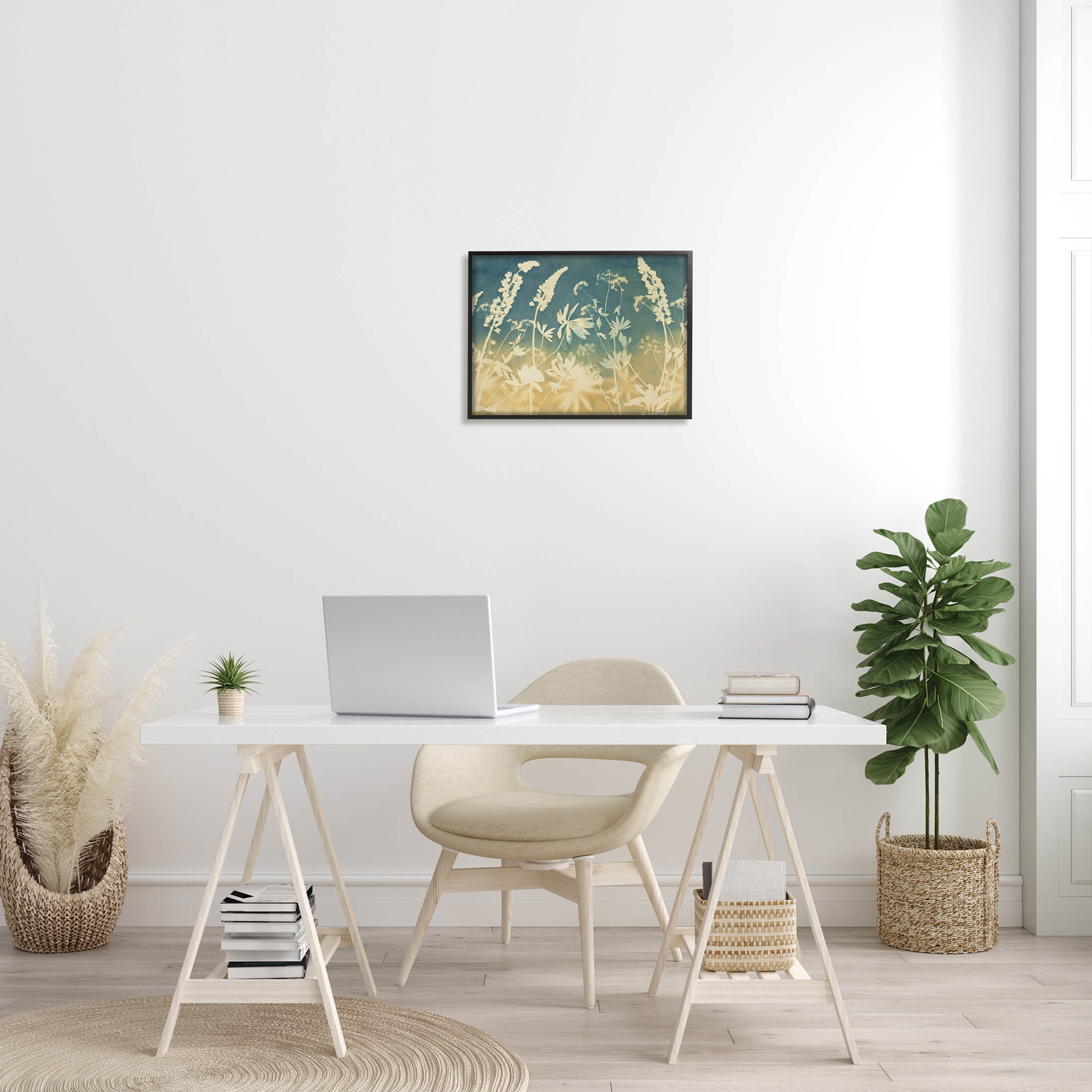 Stupell Industries Modern Flower Meadow Botanicals Graphic Art Black Framed Art Print Wall Art, Design by Liz St. Andre