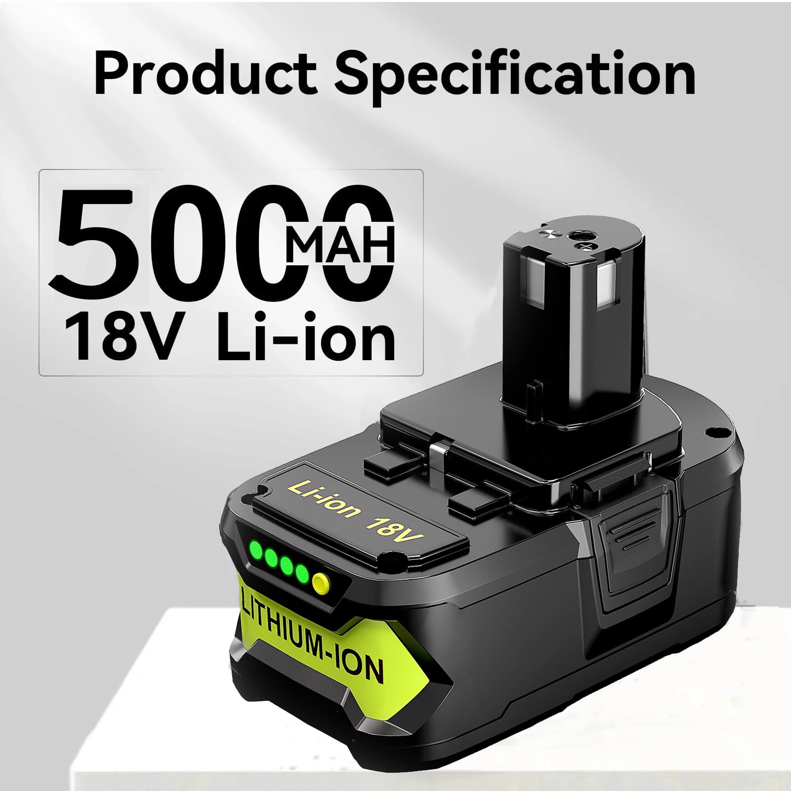 Upgraded P117B 12-18V 3A USB Rapid Charger + 5.0Ah 18V P108 RB18L50 Lithium Battery Combo Replace for Ryobi P109 P107 P102 P104 High Capacity Cordless Tool Batteries