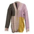 thumbnail image 6 of DHFJKG Womens Cardigan Sweaters Knit Jacquard Open Front Long Sleeve Loose Fit Color Block Jackets Casual Daily Wear Cozy Outerwear, 6 of 6