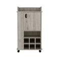 thumbnail image 2 of Modern Grey Bar Cart With Cabinet, 6 Built-in Wine , , Living Space Equipment Cabinet & Characteristic, Engineered Wood, 2 of 4